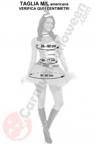 Misure del costume da majorette cheerleader taglia M L