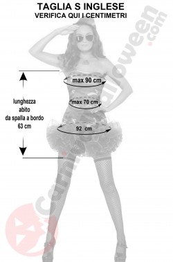 Misure del costume sexy soldatessa militare taglia S con tutu