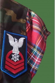 Dettaglio del costume da soldatessa scozzese sexy