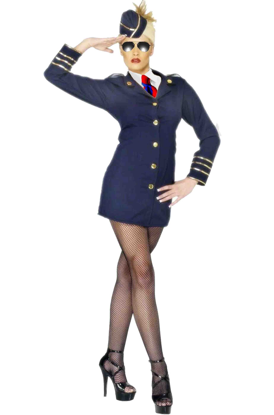 Costume donna hostess uniforme assistente di volo blu Costume donna hostess uniforme assistente di volo blu
