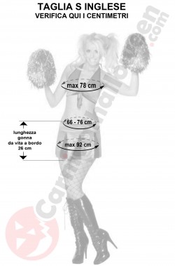 Misure costume da cheerleader rosso e nero taglia S