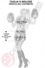 Misure costume da cheerleader rosso e nero taglia S