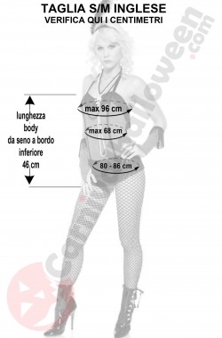 Misure costume sexy burlesque flapper taglia SM