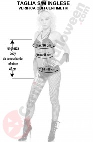 Misure costume sexy burlesque flapper taglia SM