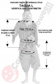Misure costume carnevale nano di Biancaneve da giardino adulto taglia L