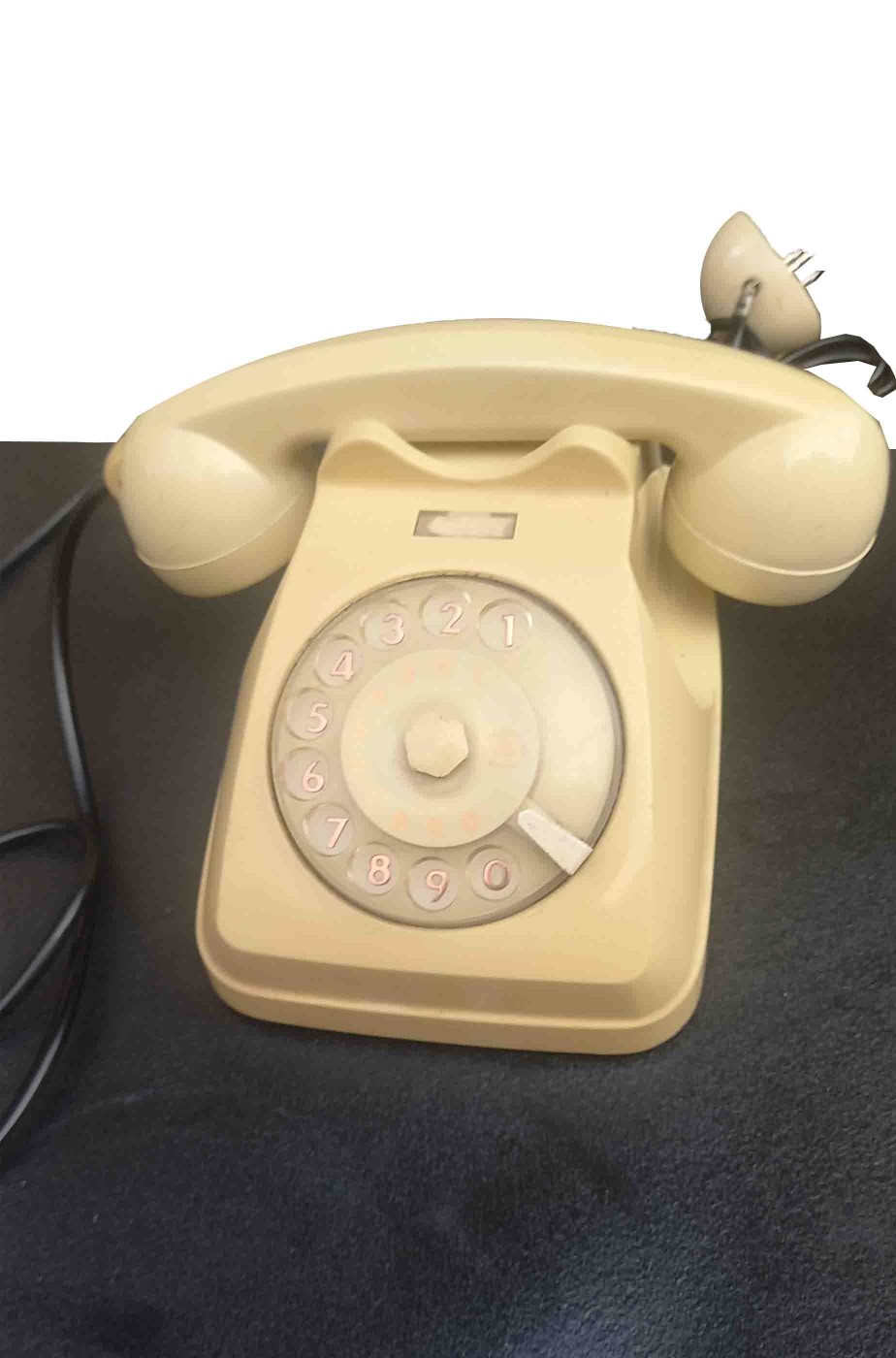 Telefono storico a disco beige