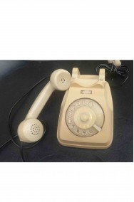 Telefono d'epoca a ruota beige