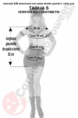 Misure del costume da poliziotta donna taglia S