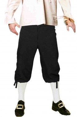 Pantaloni neri medievali rinascimentali XL corti al ginocchio