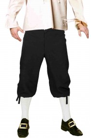 Pantaloni neri medievali rinascimentali XL corti al ginocchio