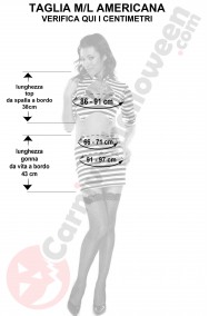 Misure costume da detenuta sexy taglia ML