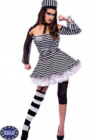 Costume da carcerata folle sexy con gonna