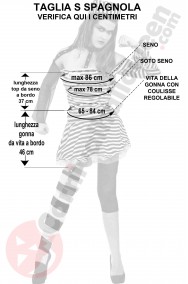 Misure costume carcerata folle sexy taglia S