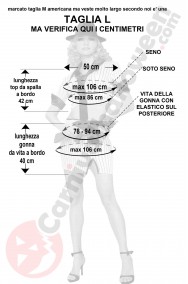 Misure costume donna sexy gangster taglia L