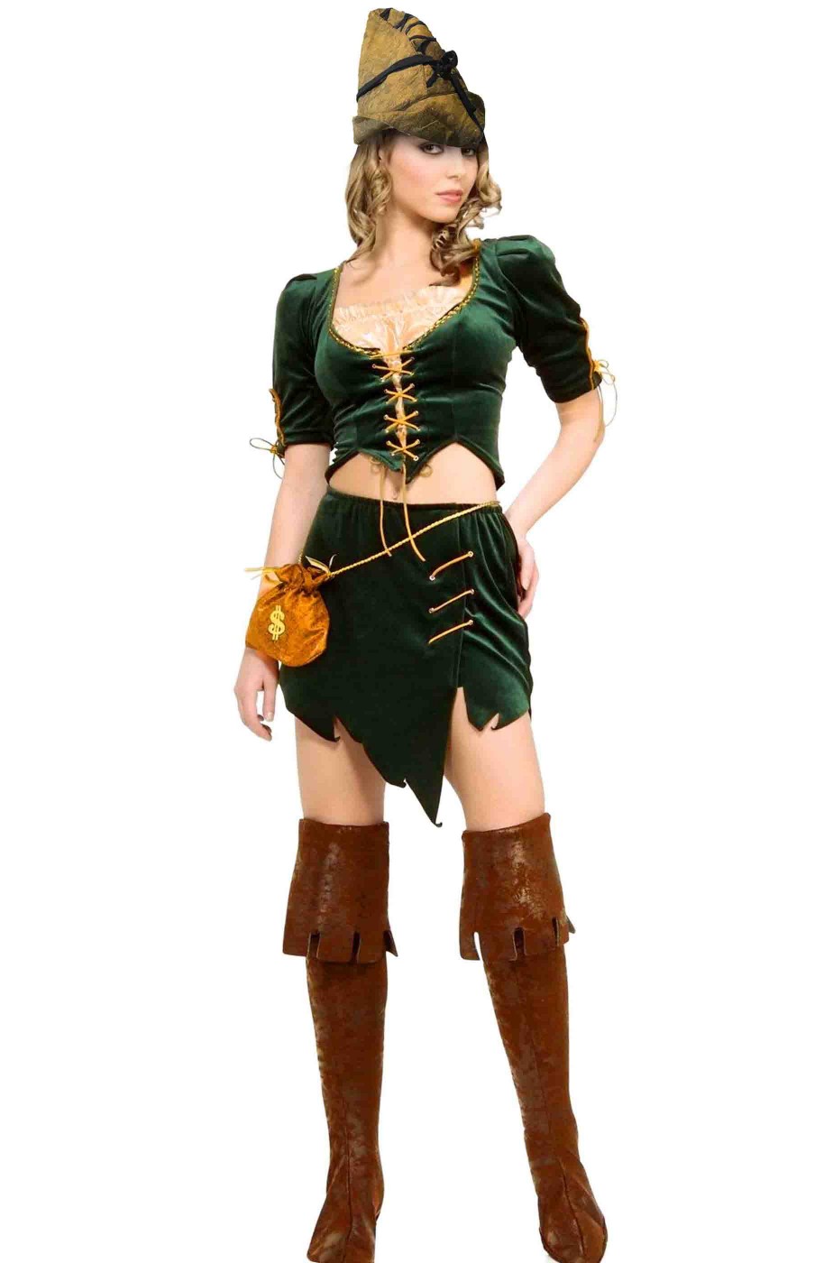 Costume donna arciera medievale cosplay Robin Hood Peter Pan
