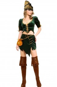 Costume donna arciera medievale cosplay Robin Hood Peter Pan