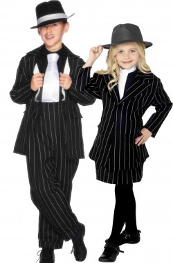 Coppia di costumi di carnevale bambino gangster