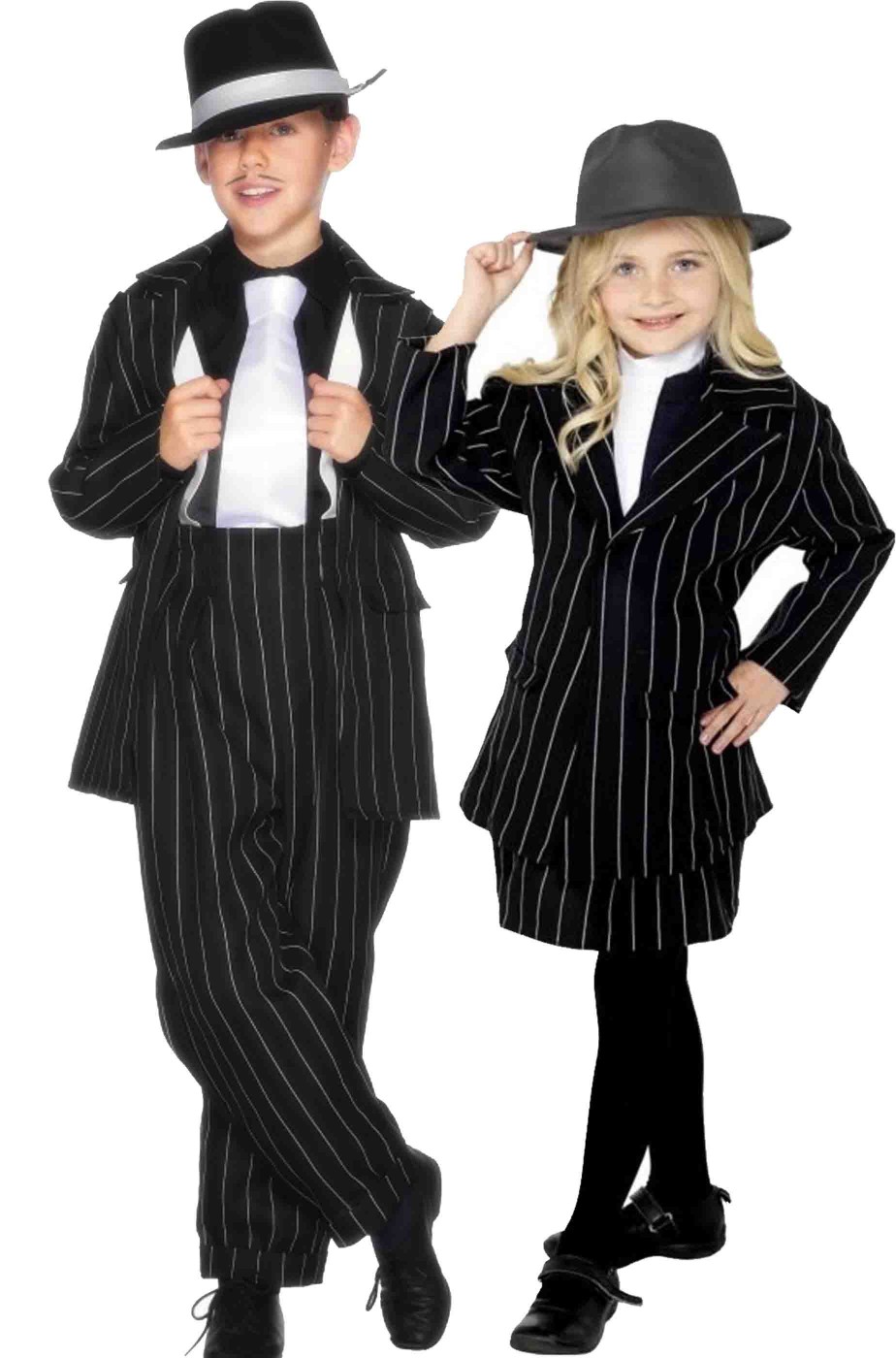Coppia di costumi di carnevale bambino gangster