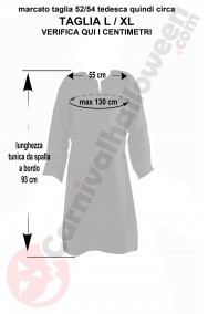 Misure tunica costume da arciere medievale robin hood taglia XL