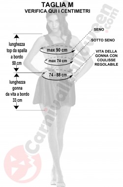 Misure del costume da ballerina adulta rossa e nera taglia M