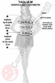 Misure del costume da ballerina adulta rossa e nera taglia M