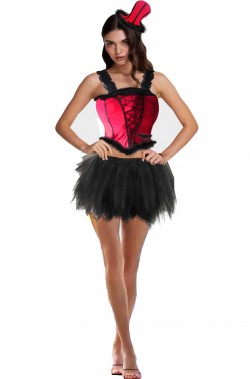 Costume da ballerina adulta rossa e nera