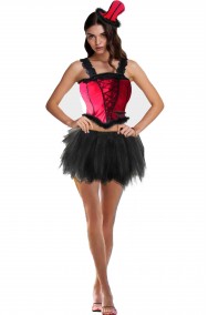 Costume da ballerina adulta rossa e nera