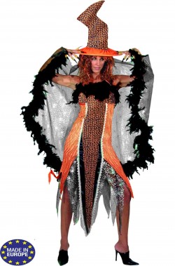 Costume halloween da strega arancio bellissima