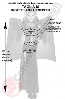 Misure costume da dama vittoriana taglia M