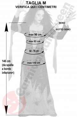 Misure costume strega dei ragni