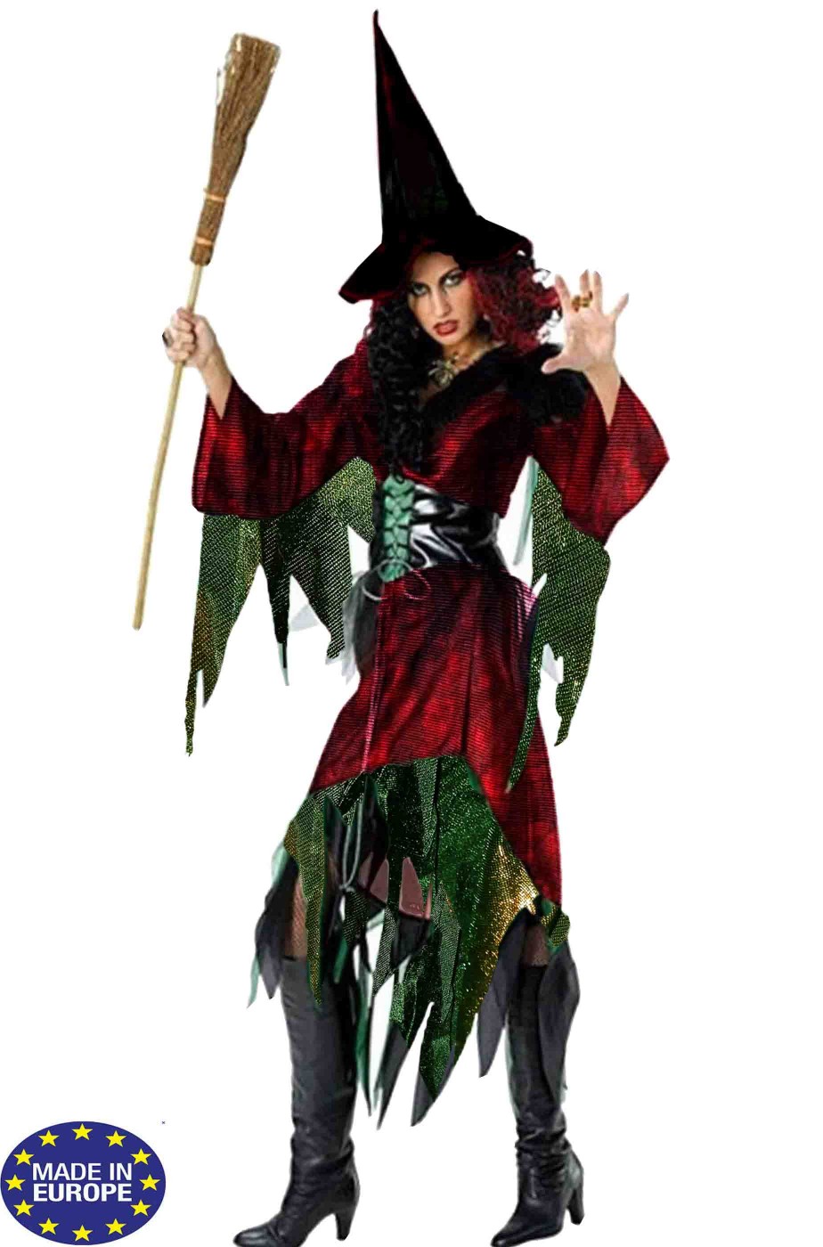 Costume Halloween Strega multicolore elfa dei boschi