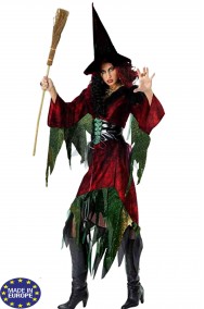 Costume Halloween Strega multicolore elfa dei boschi