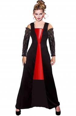 Costume halloween donna vampira nera e rossa