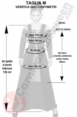 Misure costume vampira donna taglia M