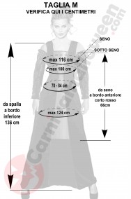 Misure costume vampira donna taglia M