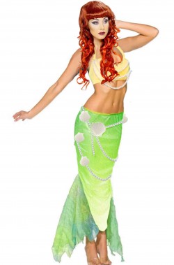 Costume ariel la sirenetta adulta con parrucca