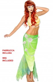 Vestito di Ariel la sirenetta con parrucca