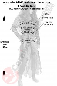 Misure Costume da elfa dei boschi taglia M/L