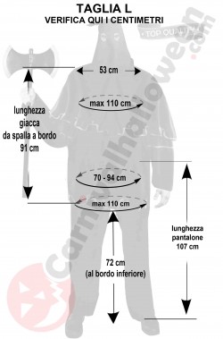 Misure costume da Boia medievale taglia L