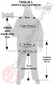 Misure costume da Boia medievale taglia L
