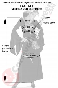 Misure costume di carnevale da serpente cobra donna taglia L