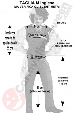 misure costume cosplay sweeney todd taglia M