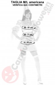 Misure costume fata turchina corta taglia SM