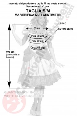 Misure costume principessa Peach di supermario SM
