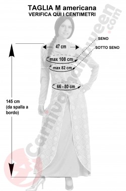 Misure costume di Fiona di Shrek taglia M