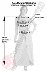 Misure costume di Fiona di Shrek taglia M