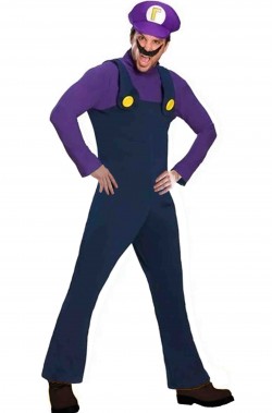 Costume di Waluigi di Supermario Bros Nintendo adulto