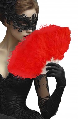 Ventaglio di piume rosso marabou elegante