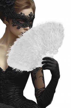Ventaglio di piume bianco marabou