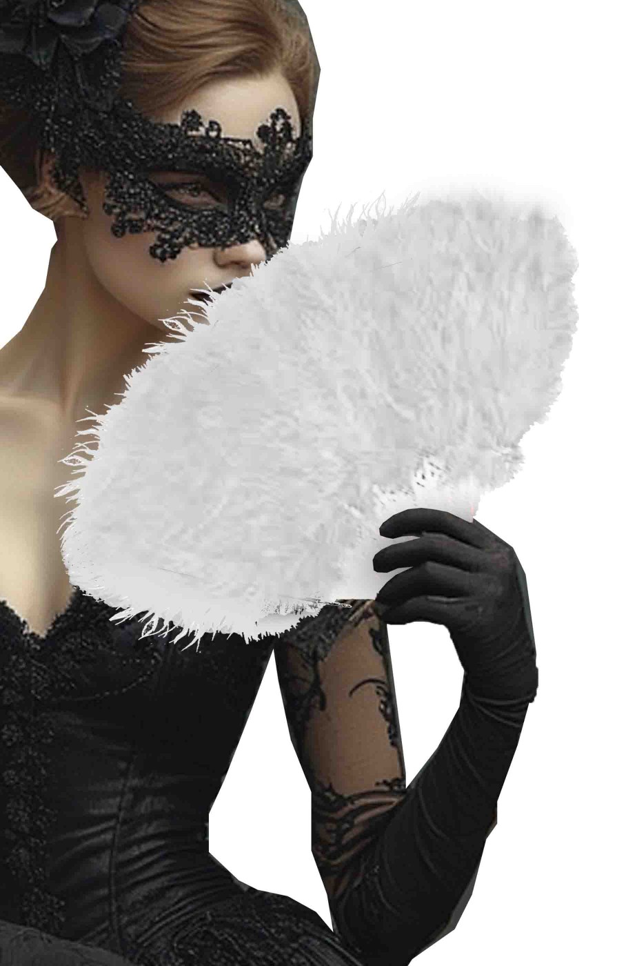 Ventaglio di piume bianco marabou